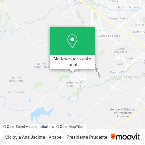 Ciclovia Ana Jacinta - Vitapelli mapa