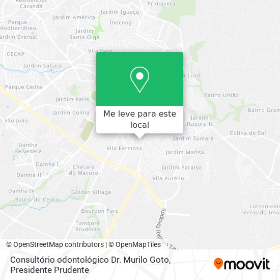 Consultório odontológico Dr. Murilo Goto mapa