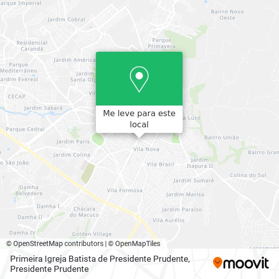 Primeira Igreja Batista de Presidente Prudente mapa