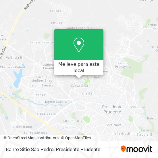 Bairro Sitio São Pedro mapa