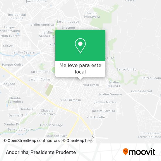 Andorinha mapa