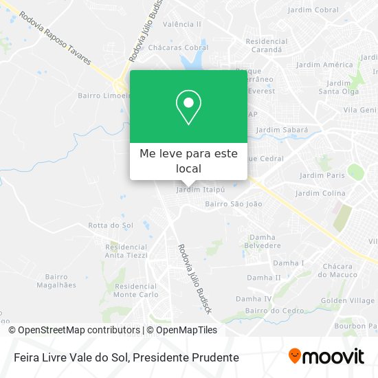 Feira Livre Vale do Sol mapa
