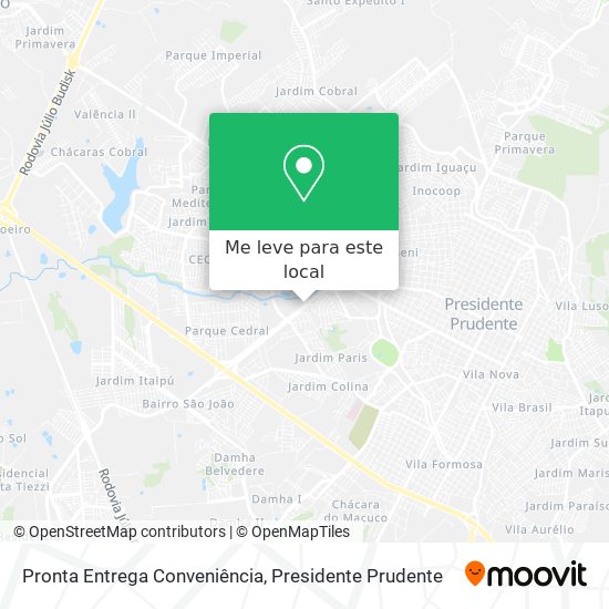 Pronta Entrega Conveniência mapa