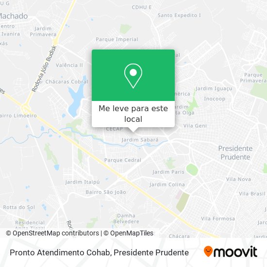 Pronto Atendimento Cohab mapa