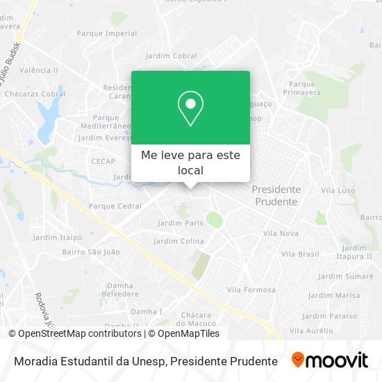 Moradia Estudantil da Unesp mapa