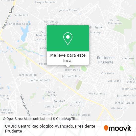 CADRI Centro Radiológico Avançado mapa