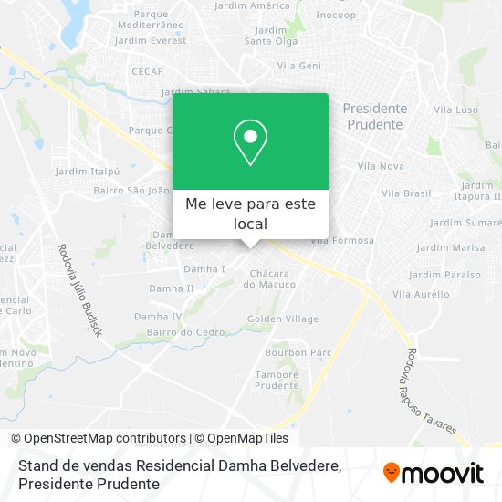 Stand de vendas Residencial Damha Belvedere mapa