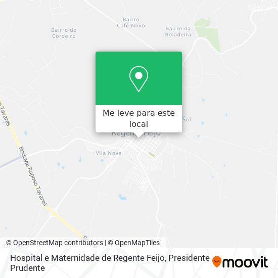 Hospital e Maternidade de Regente Feijo mapa