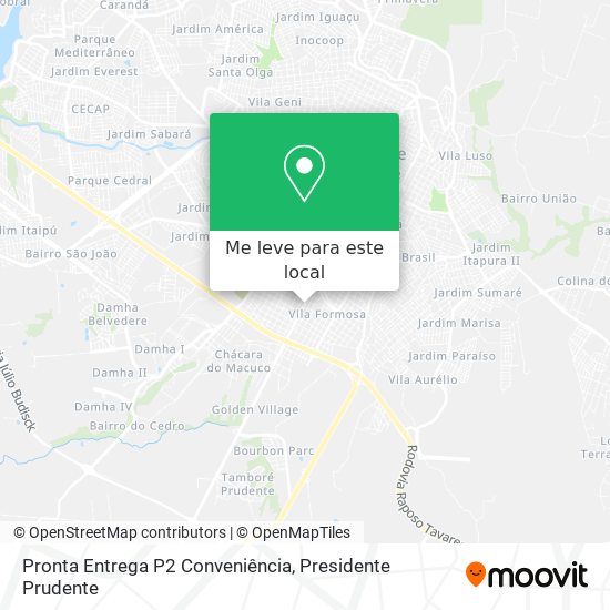 Pronta Entrega P2 Conveniência mapa