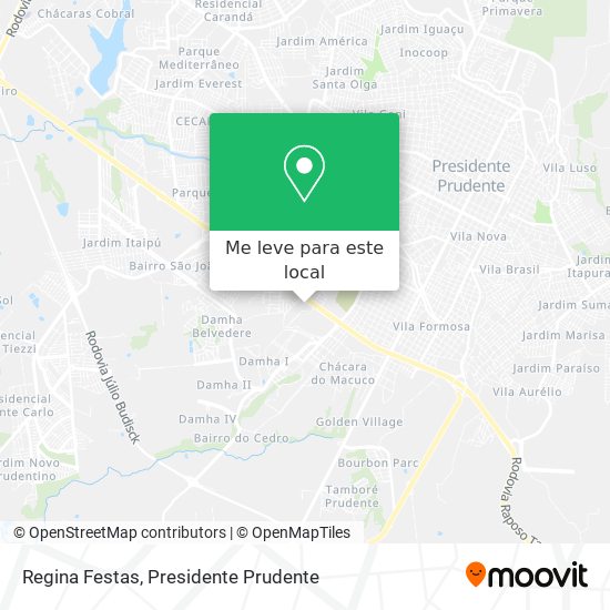 Regina Festas mapa