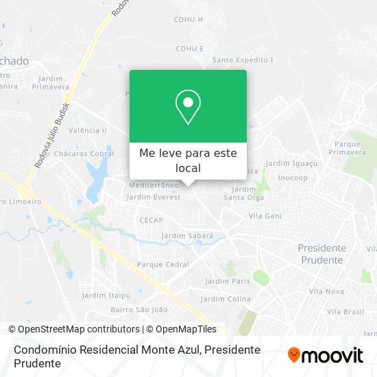 Condomínio Residencial Monte Azul mapa