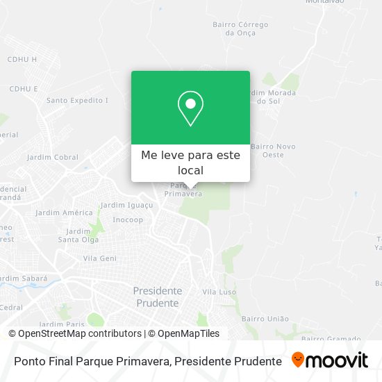 Ponto Final Parque Primavera mapa