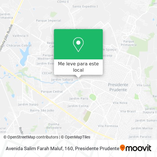 Avenida Salim Farah Maluf, 160 mapa