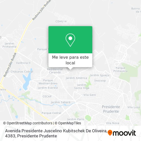 Avenida Presidente Juscelino Kubitschek De Oliveira, 4383 mapa