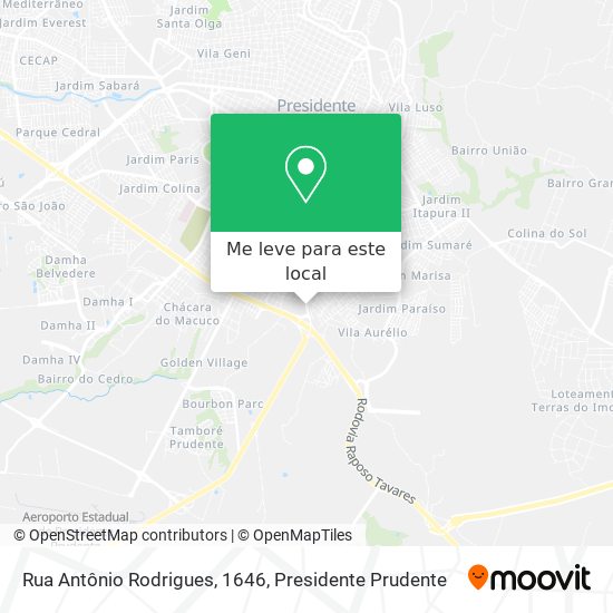 Rua Antônio Rodrigues, 1646 mapa