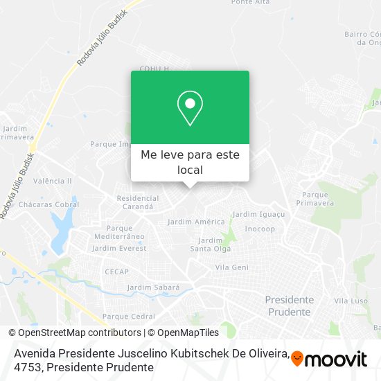Avenida Presidente Juscelino Kubitschek De Oliveira, 4753 mapa