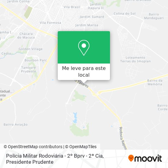 Polícia Militar Rodoviária - 2º Bprv - 2ª Cia mapa