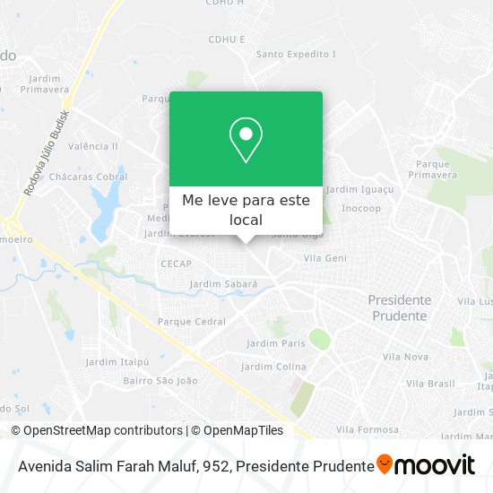 Avenida Salim Farah Maluf, 952 mapa
