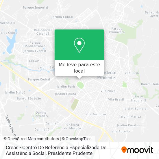 Creas - Centro De Referência Especializada De Assistência Social mapa