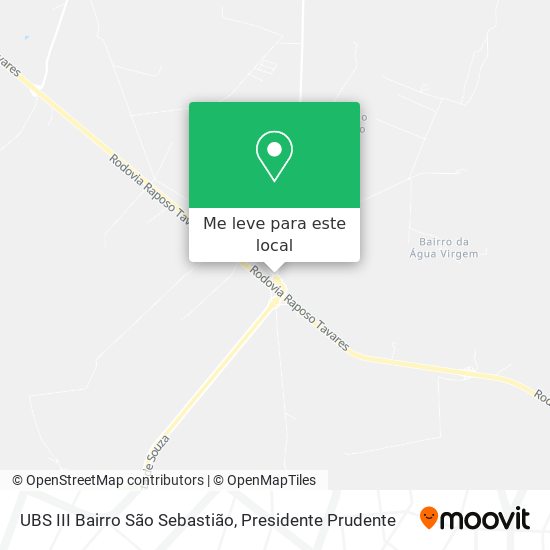 UBS III Bairro São Sebastião mapa