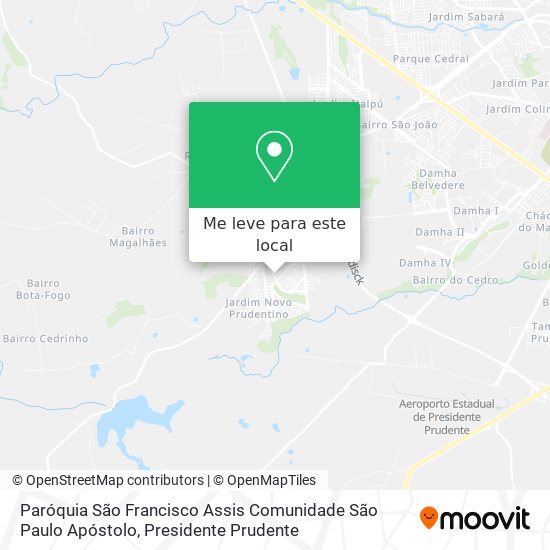 Paróquia São Francisco Assis Comunidade São Paulo Apóstolo mapa
