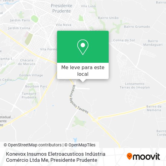 Konevox Insumos Eletroacusticos Indústria Comércio Ltda Me mapa