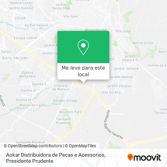 Aokar Distribuidora de Pecas e Acessorios mapa