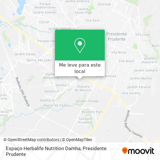 Espaço Herbalife Nutrition Damha mapa