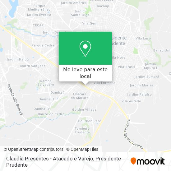 Claudia Presentes - Atacado e Varejo mapa