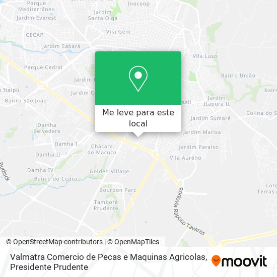 Valmatra Comercio de Pecas e Maquinas Agricolas mapa