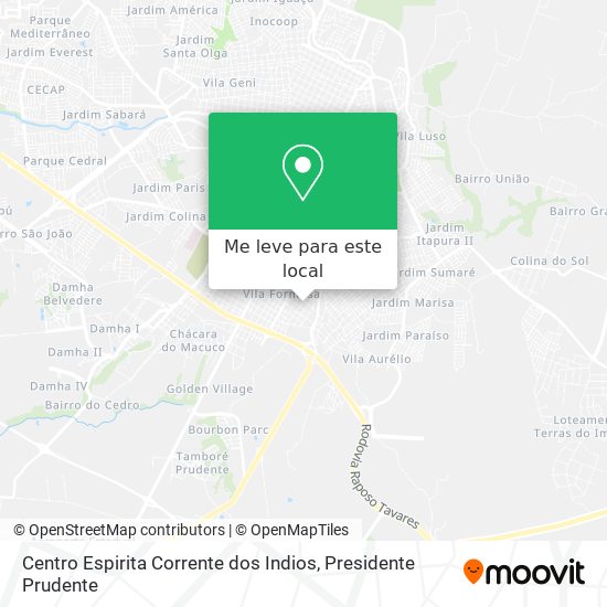 Centro Espirita Corrente dos Indios mapa