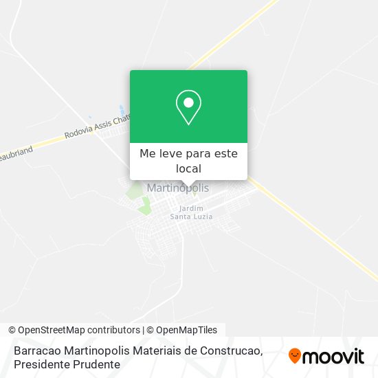 Barracao Martinopolis Materiais de Construcao mapa