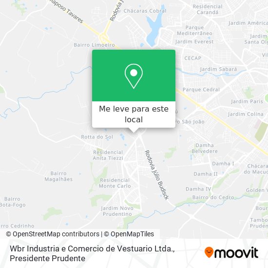 Wbr Industria e Comercio de Vestuario Ltda. mapa