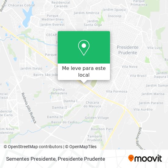 Sementes Presidente mapa
