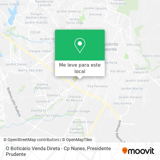 O Boticário Venda Direta - Cp Nunes mapa