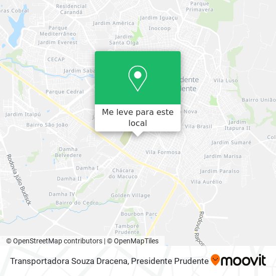 Transportadora Souza Dracena mapa