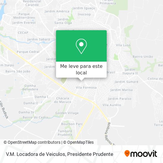 V.M. Locadora de Veiculos mapa