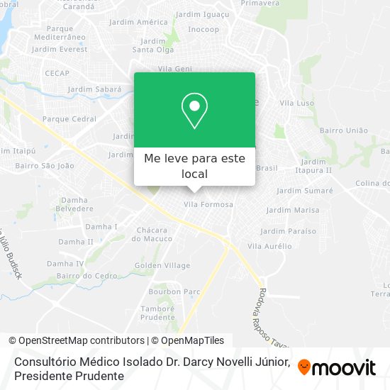 Consultório Médico Isolado Dr. Darcy Novelli Júnior mapa