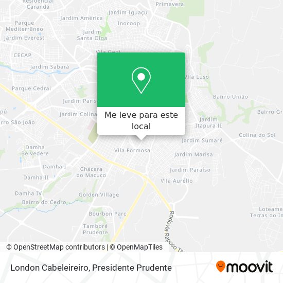 London Cabeleireiro mapa