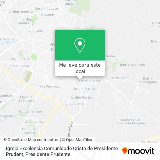 Igreja Excelencia Comunidade Crista de Presidente Prudent mapa