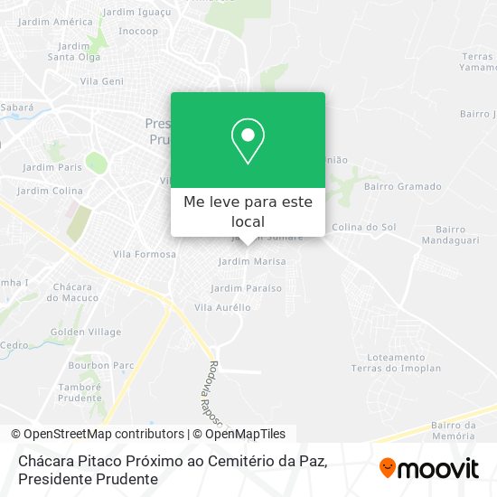 Chácara Pitaco Próximo ao Cemitério da Paz mapa