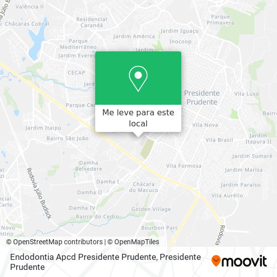 Endodontia Apcd Presidente Prudente mapa