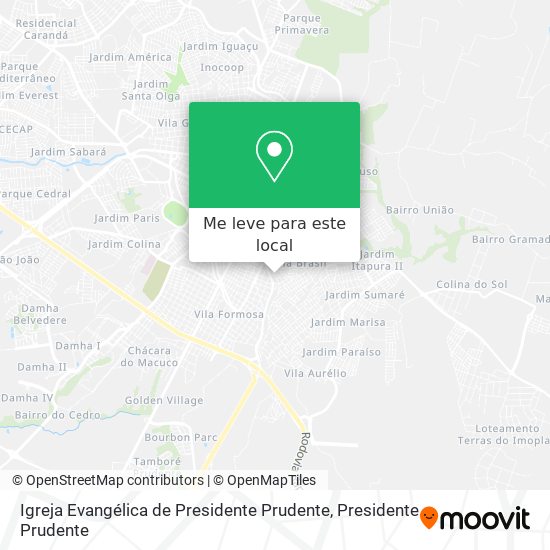 Igreja Evangélica de Presidente Prudente mapa
