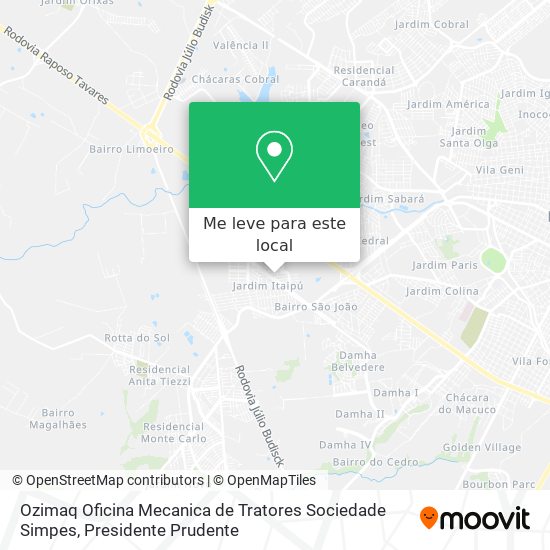 Ozimaq Oficina Mecanica de Tratores Sociedade Simpes mapa