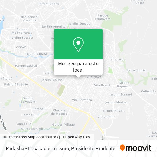 Radasha - Locacao e Turismo mapa