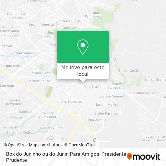 Box do Juninho ou do Junin Para Amigos mapa