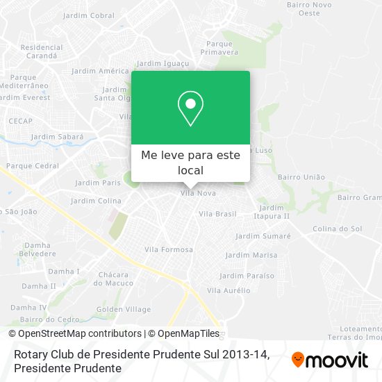 Rotary Club de Presidente Prudente Sul 2013-14 mapa
