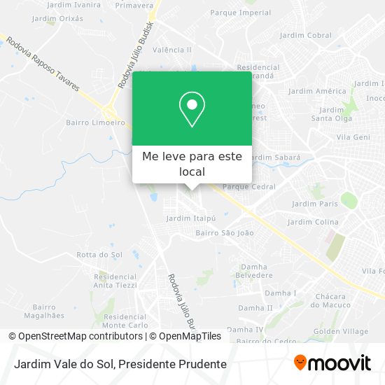 Jardim Vale do Sol mapa