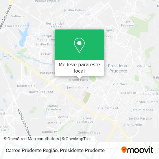 Carros Prudente Região mapa