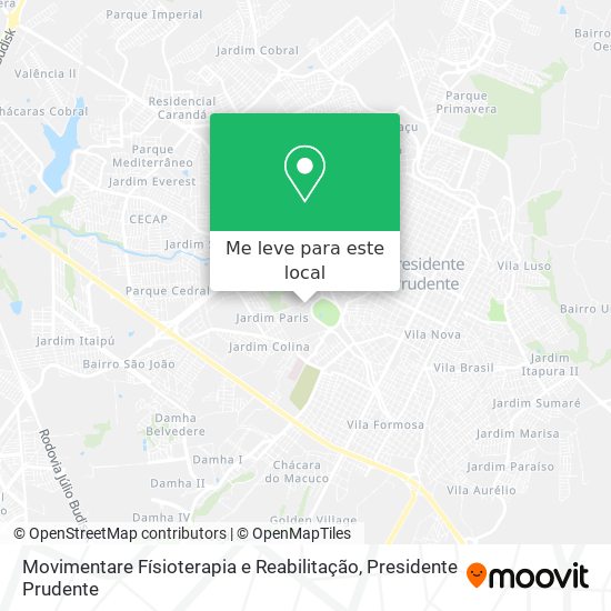 Movimentare Físioterapia e Reabilitação mapa